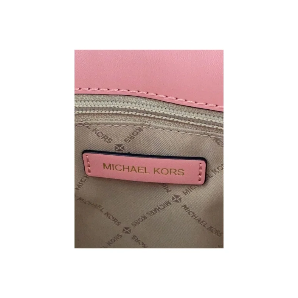 NWT MICHAEL KORS REED LARGE CENTER ZIP BELTED SATCHEL PRIMROSE SIGNATURE MULTI